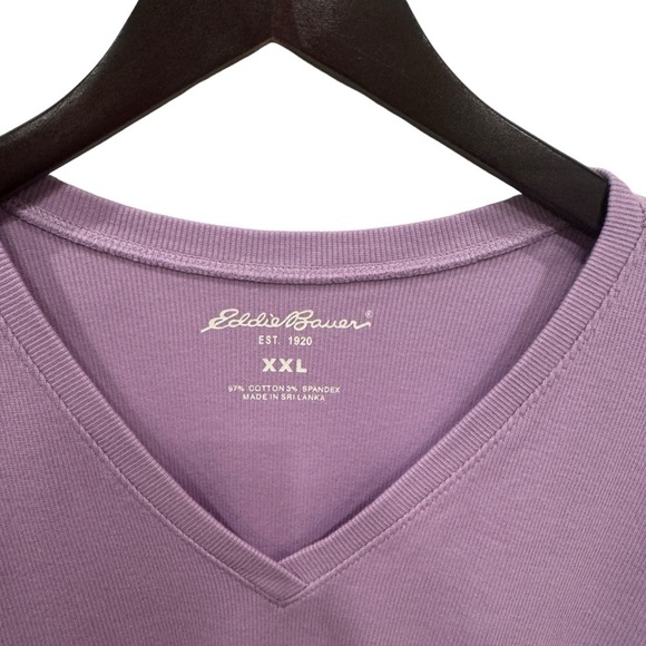 EDDIE BAUER Women's Lavender‎ V-Neck 3/4 Sleeve Pullover Sweatshirt Size XXL - Picture 9 of 10